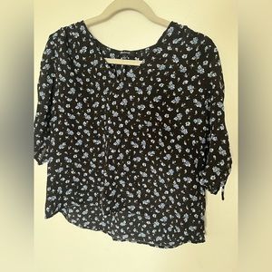 Madewell black and blue size large blouse